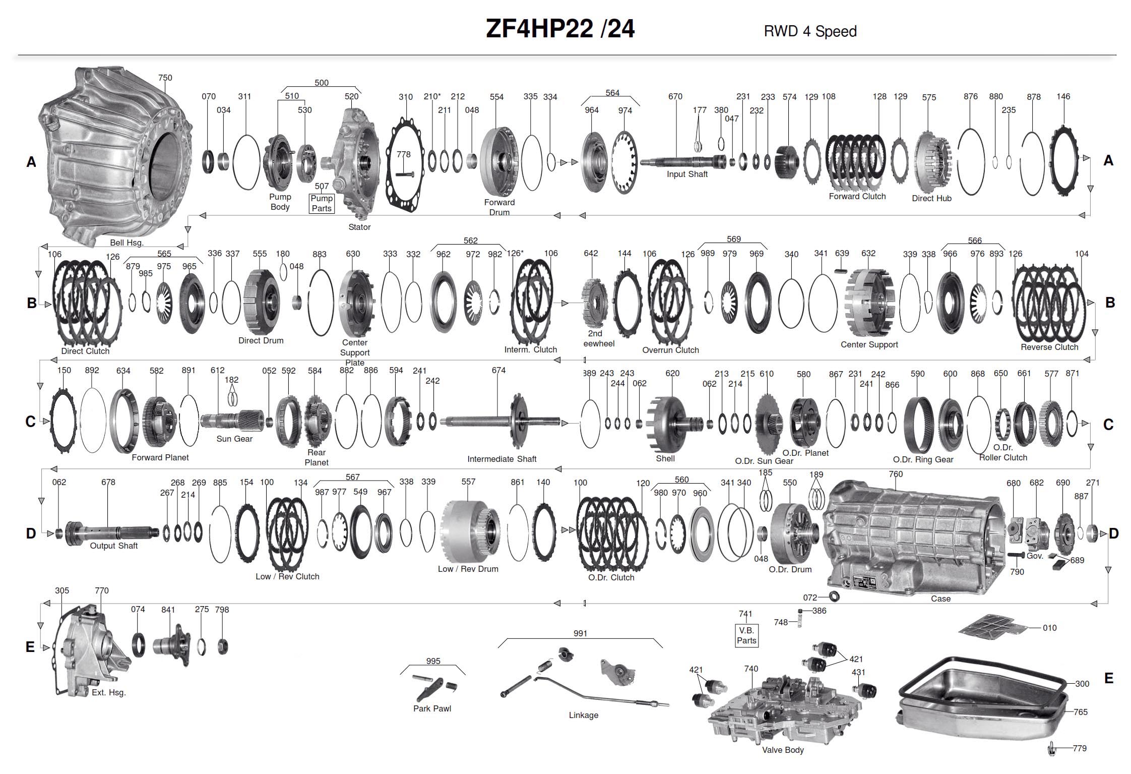 Схема АКПП 4Hp24
